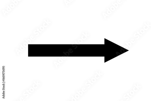 right side pointing black arrow on transparent background. Themes include direction, navigation, pointing symbols, and minimalism png file type stock photo