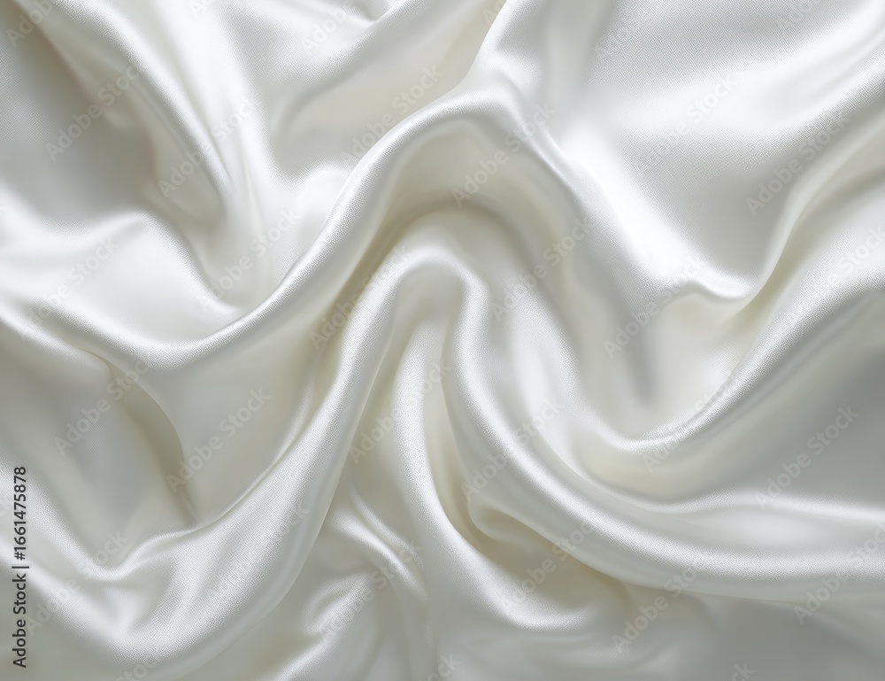 Fototapeta premium Creamy white silk drapes in flowing folds