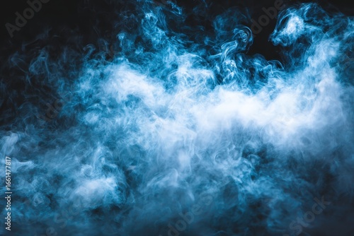 Misty Overlay. Abstract Cloudy Smoke Effect on Black Background