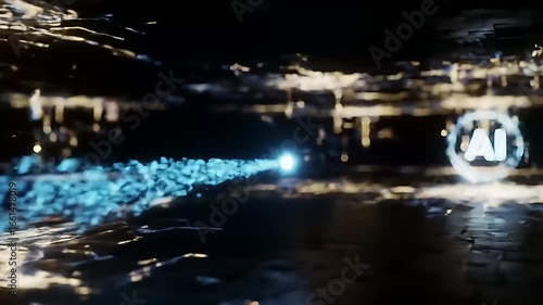 An ethereal path lined with crystalline formations and glowing figures, bathed in a mix of cool blues and warm golden hues