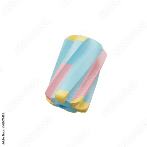 3D milling cutter, pastel floating minimal design, isolated PNG on white transparent background. 