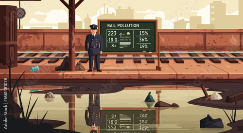 Environmental impact of rail travel depicted through pollution statistics