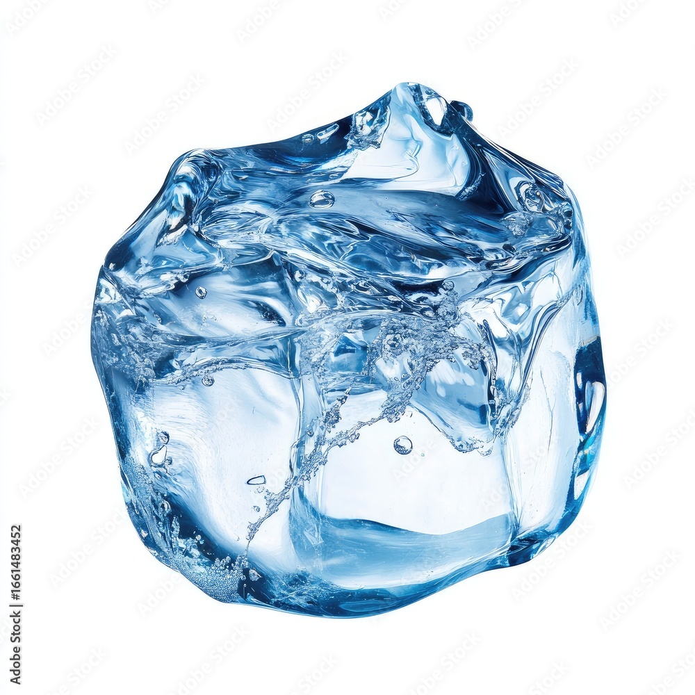 Fototapeta premium Large ice cube with water droplets