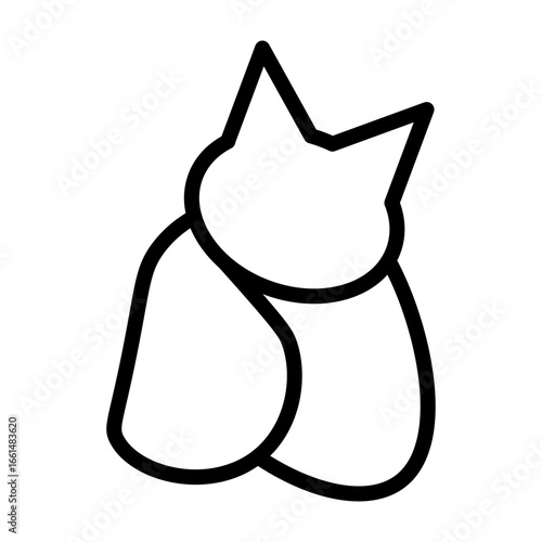 Cat Blanket Vector Line Icon Design