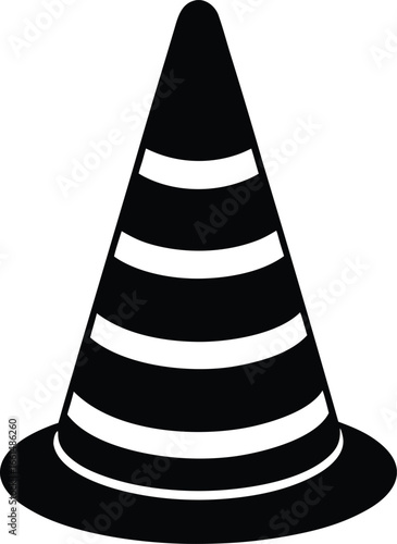 Traffic Cone Silhouette Icon