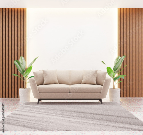 3D render cozy podcast studio interior design