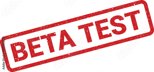 Distressed rectangular stamp illustration with the text “Beta Test” diagonally positioned