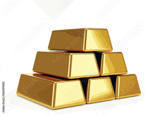 Pile of golden bars for wealth and investment