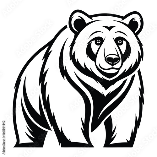 Black Bear on Shield Logo vector