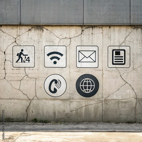 no parking sign on a wall