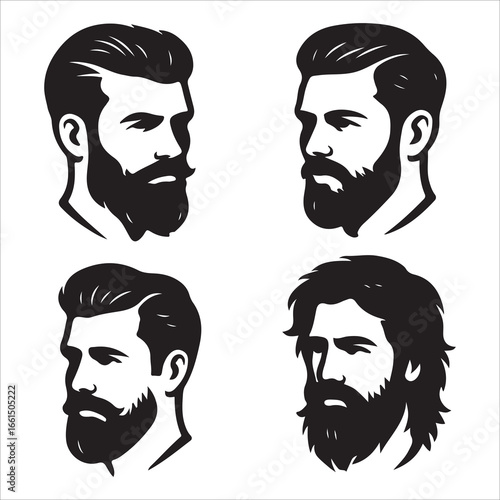 hairstyle designs for men silhouette  vector design,Silhouette hairstyles, vector haircuts, men’s hair trends, side profile views, hairstyle inspiration, haircut design, male grooming styles, 