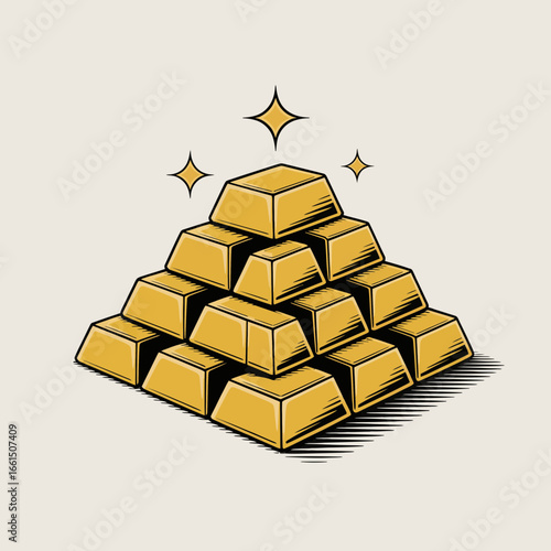 pyramid of gold bars