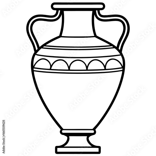 Minimalist Ancient Vase Line Art