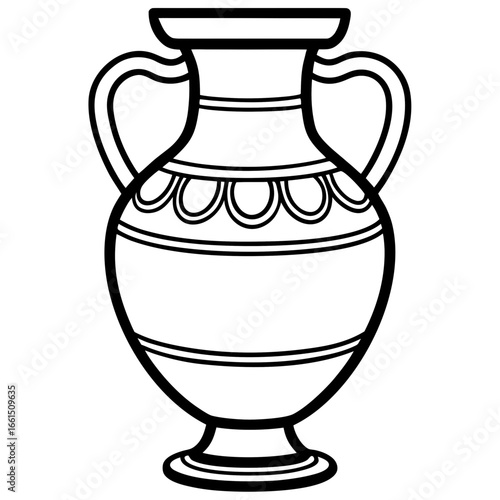 Minimalist Ancient Vase Line Art