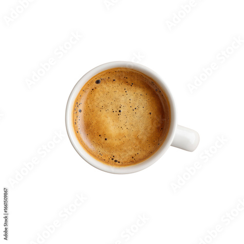 Overhead View of Espresso in a White Mug