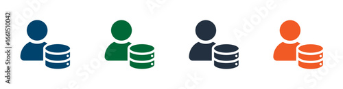 User data icons for customer care, data analytics.