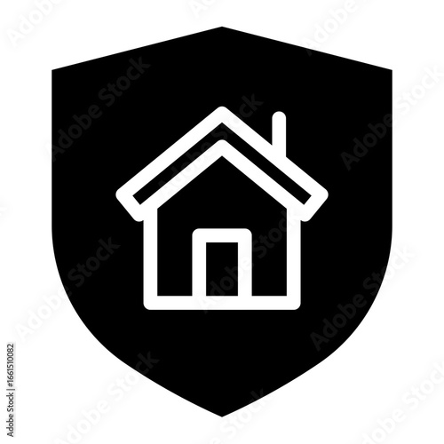Home protection glyph style vector illustration