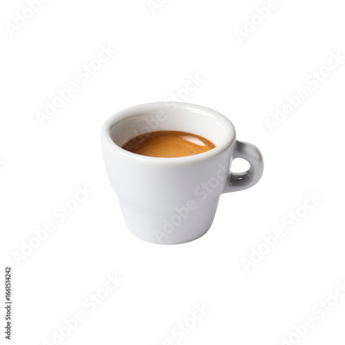 Single Espresso Shot in a White Cup - Aromatic Coffee Beverage
