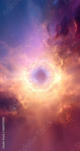 Cosmic eye in a swirling nebula
