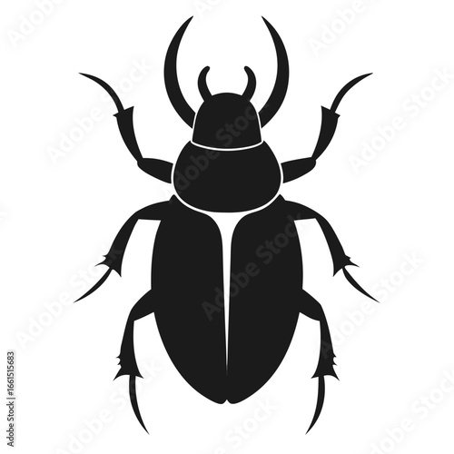 Onthophagus illyricus is a beetle from the family of scarab beetles dor beetle bug icon line airt vactor outline Illustrations on white background.