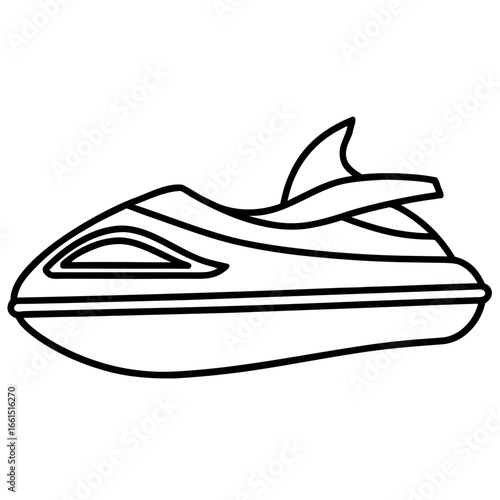 Jet Ski Line Art Coloring Page