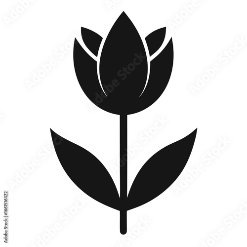 Minimalist tulip flower icon line airt vactor outline Illustrations on white background.