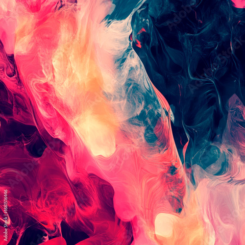 Abstract banner  from colorful waves of vibrant, mixed colors with a smooth gradient. Backdrop with copy space. Background texture banner for text.