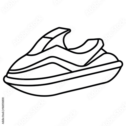 Jet Ski Adventure Detailed Line Art Coloring Page