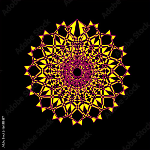 Pink and Yellow Decorative Mandala Pattern