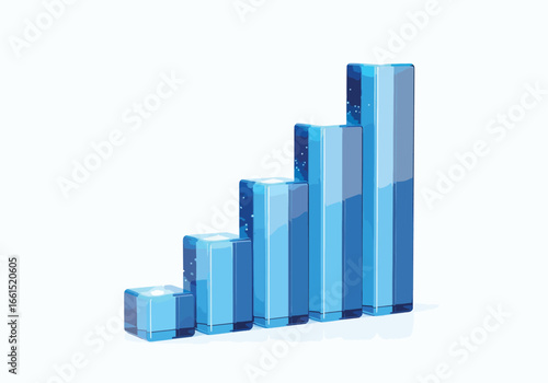 Blue bar chart with rising columns symbolizing financial growth, business success, and economic increase Free Download Blue bar chart with rising columns symbolizing financial growth, business success, and economic increase - GFXLoad