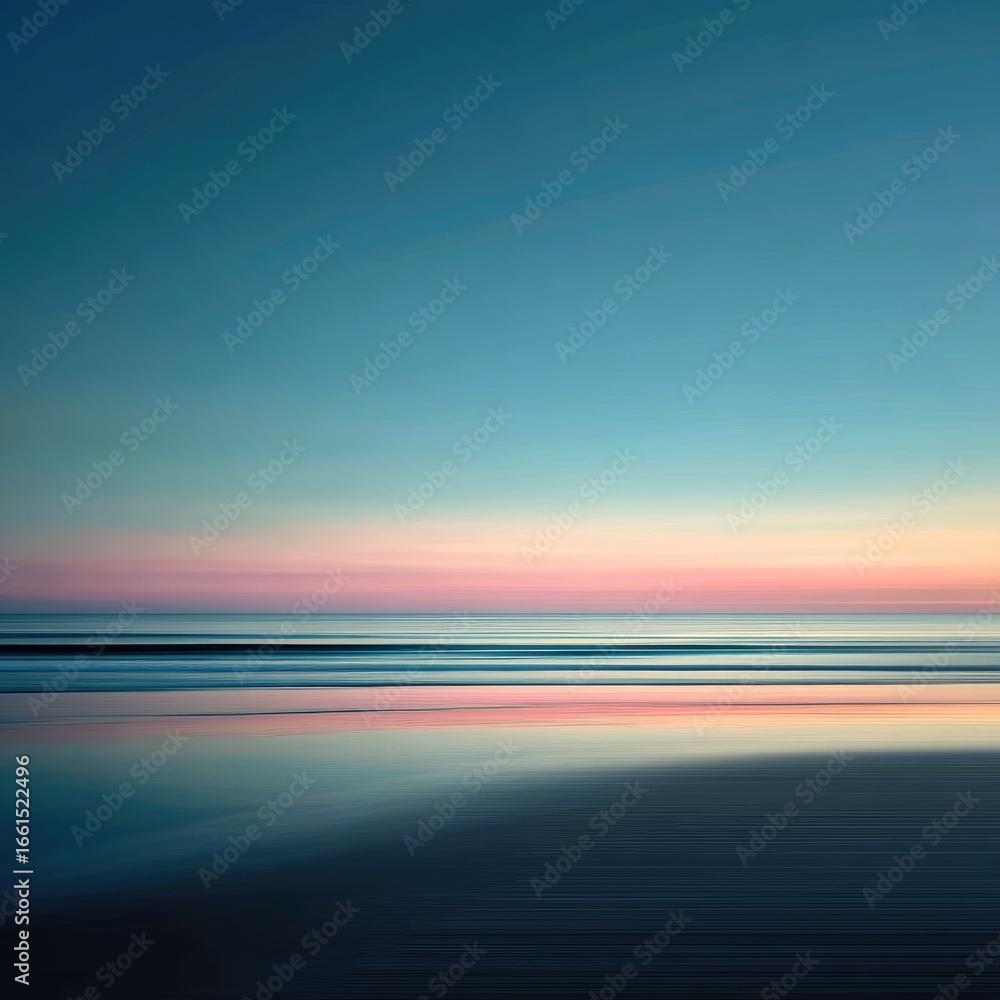 Obraz premium Tranquil beach sunrise, soft colors