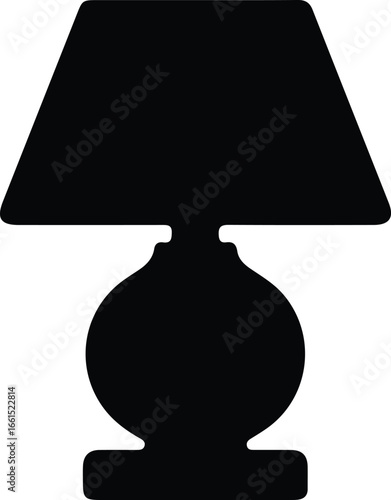 Vector bedside lamp minimalist design home decor silhouette Illustrator