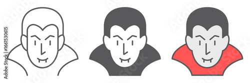 Dracula line icon, halloween and evil, vampire sign, vector graphics, a linear pattern on a white background.