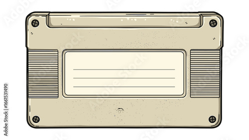 Illustration of a Retro Floppy Disk Storage Box Container for Archiving Data