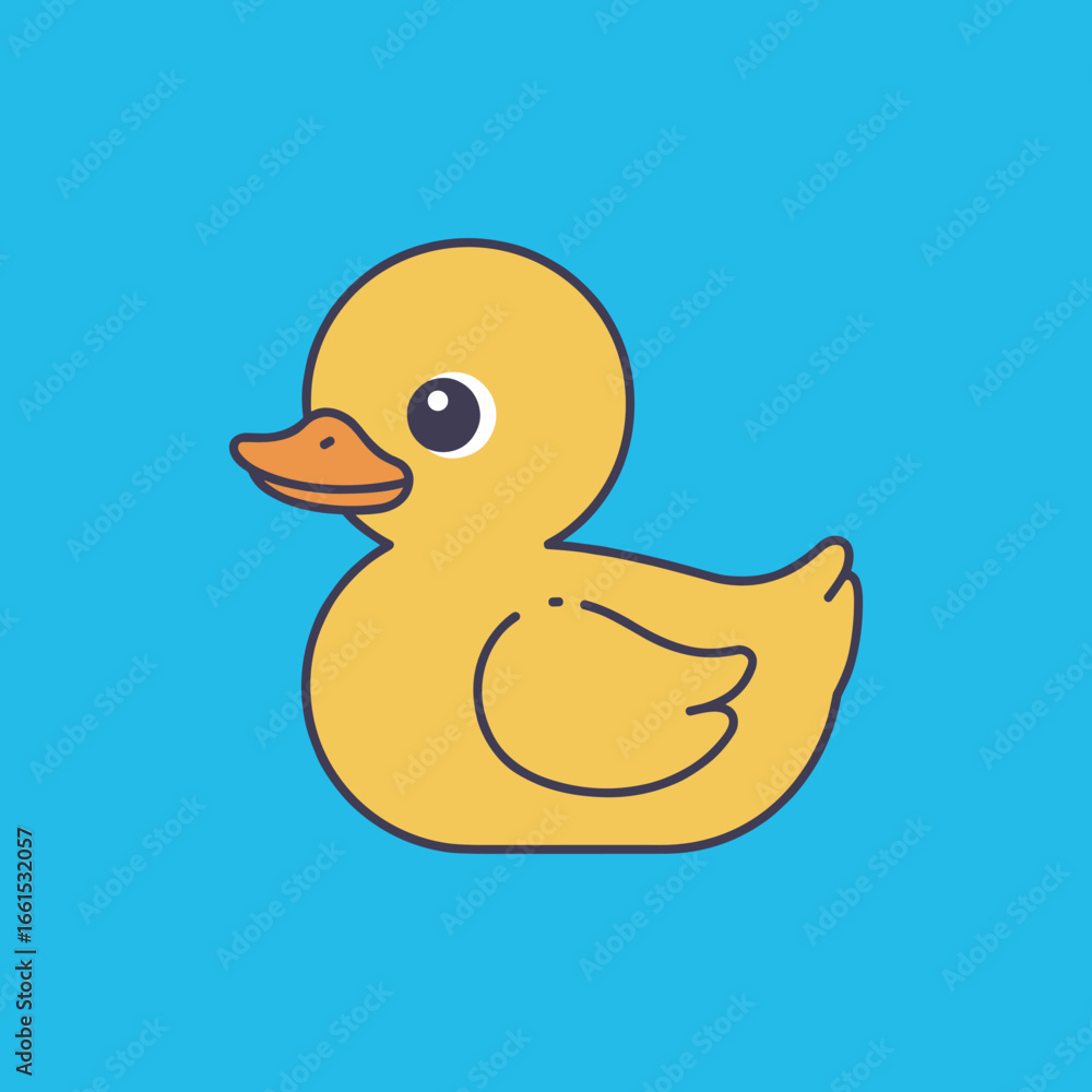 Fototapeta premium Cute Baby Duck Swimming Cartoon Vector Icon Illustration. Animal Character Concept Isolated Premium Vector. Flat Cartoon Style