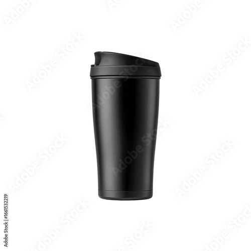 Black Travel Mug, Insulated Coffee Cup, Mockup for Branding