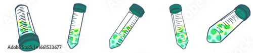 Scientific Centrifuge Tube with Sample Illustration for Biology and Chemistry Projects