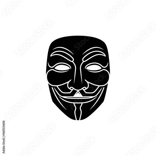 black mask on white background