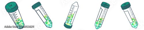 Scientific Centrifuge Tube with Sample Illustration for Biology and Chemistry Projects