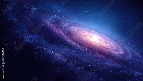 Spiral galaxy in deep space