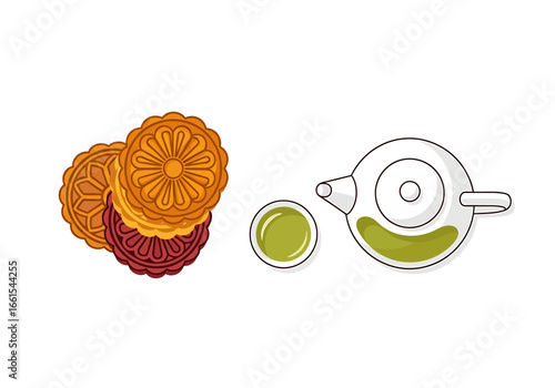 Mooncakes and Tea Mid-Autumn Festival Treats