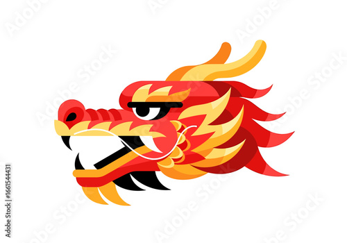 Red Dragon Head, Chinese New Year Design