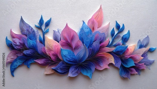 Delicate paper flowers in pastel colors