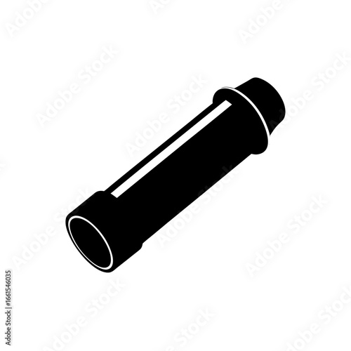 black silhouette of a glass tube fuse  side view  