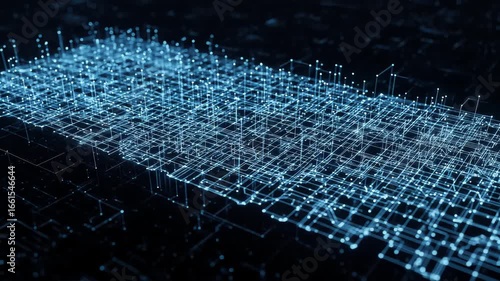 Abstract Digital Network Grid: A Futuristic Vision of Connectivity