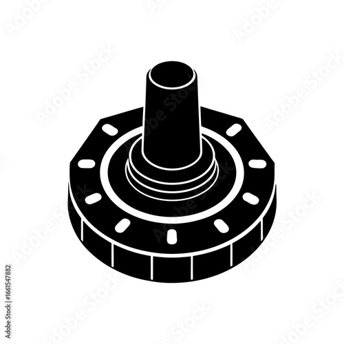 black silhouette of a rotary encoder with a knob  