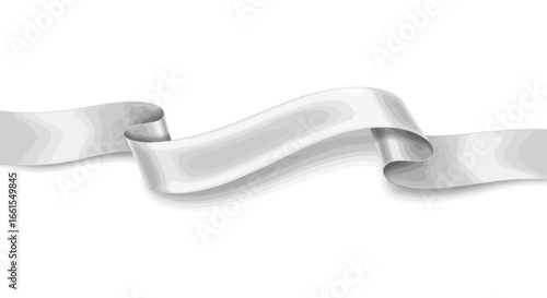 A white waving ribbon with shading