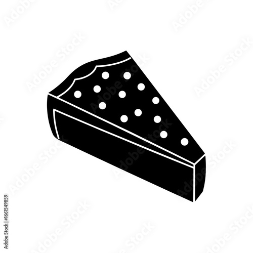black silhouette of a slice of fruitcake  vector  