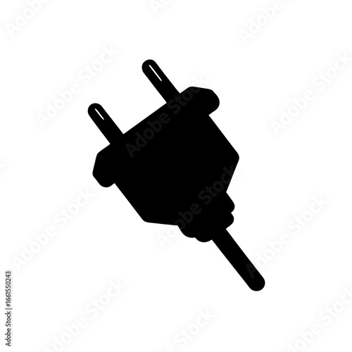 black silhouette of a standard two prong power plu