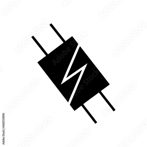 black silhouette of the capacitor schematic symbol